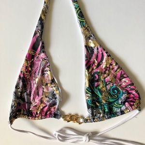 Handmade swimsuit top medium chain reversible